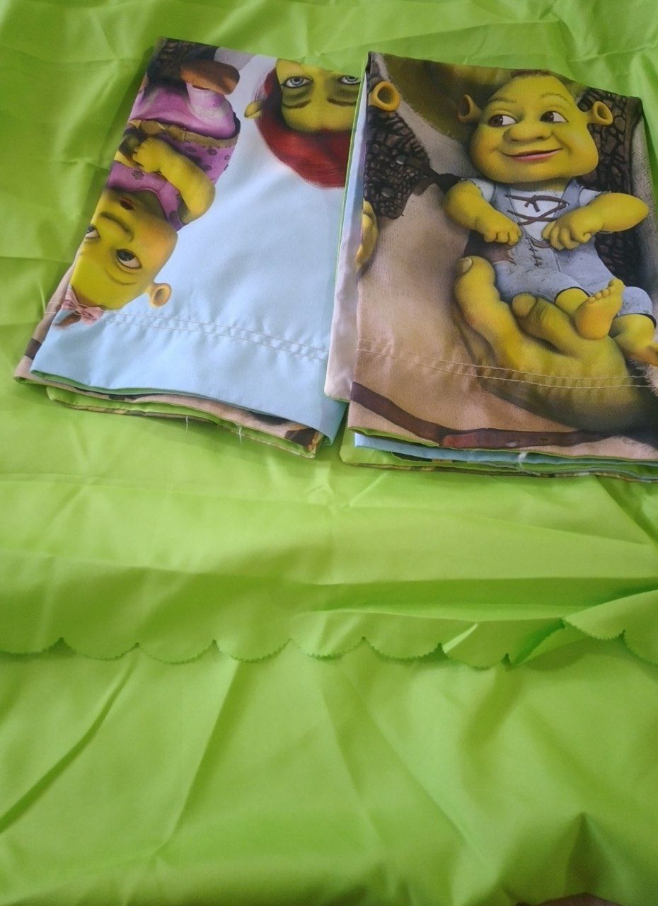 ۲ عدد روبالشتی سایز : ۷۵×۵۴ _ هردو طرحدار هستن