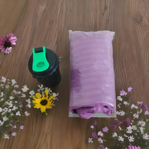 ملحفه کشدوزی هتلی میکرو سایز۱۲۰همراه یک عدد روبالشتی رنگ گلبهی صورتی