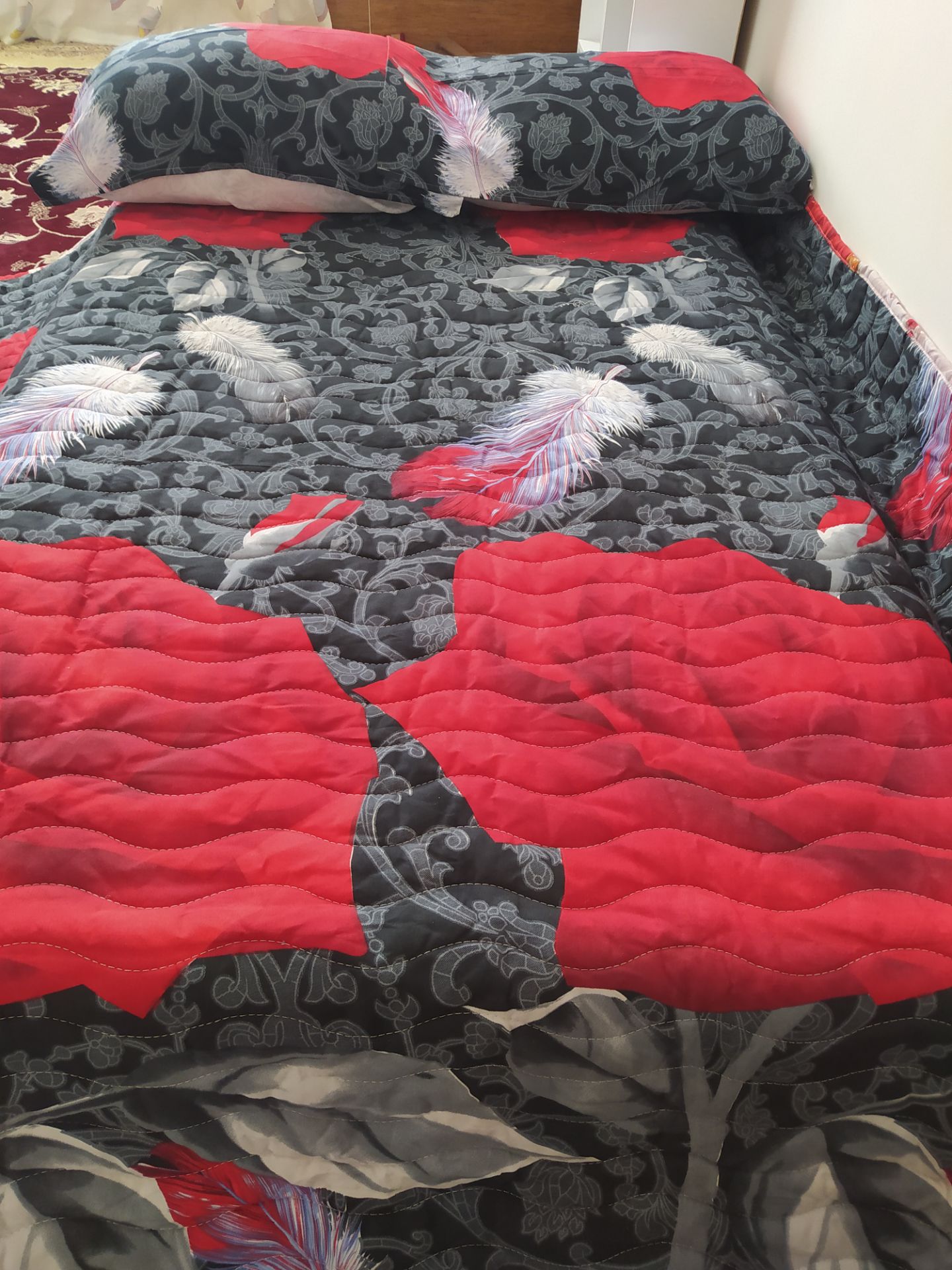 روتختی پنبه دوزی طرح گل رز۳ تکه