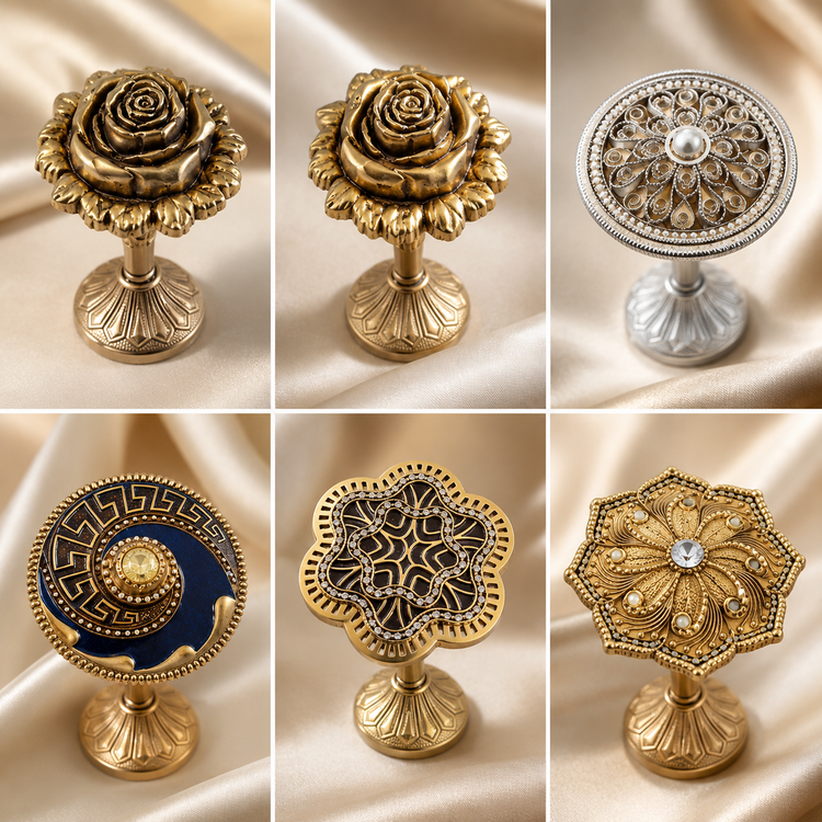 گلمیخ پرده رزینی پایه فلزی طرح خورشید